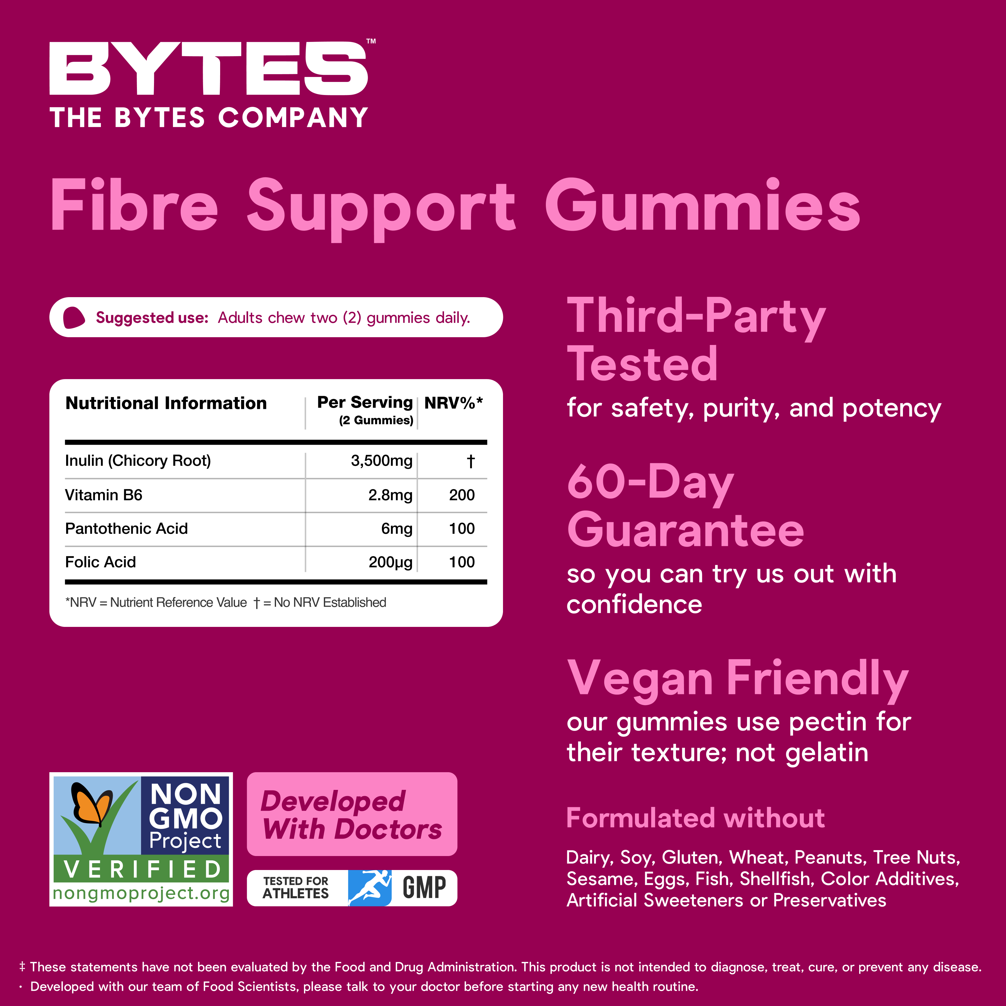 Fibre Gummies - Berry Flavour - 60 Count